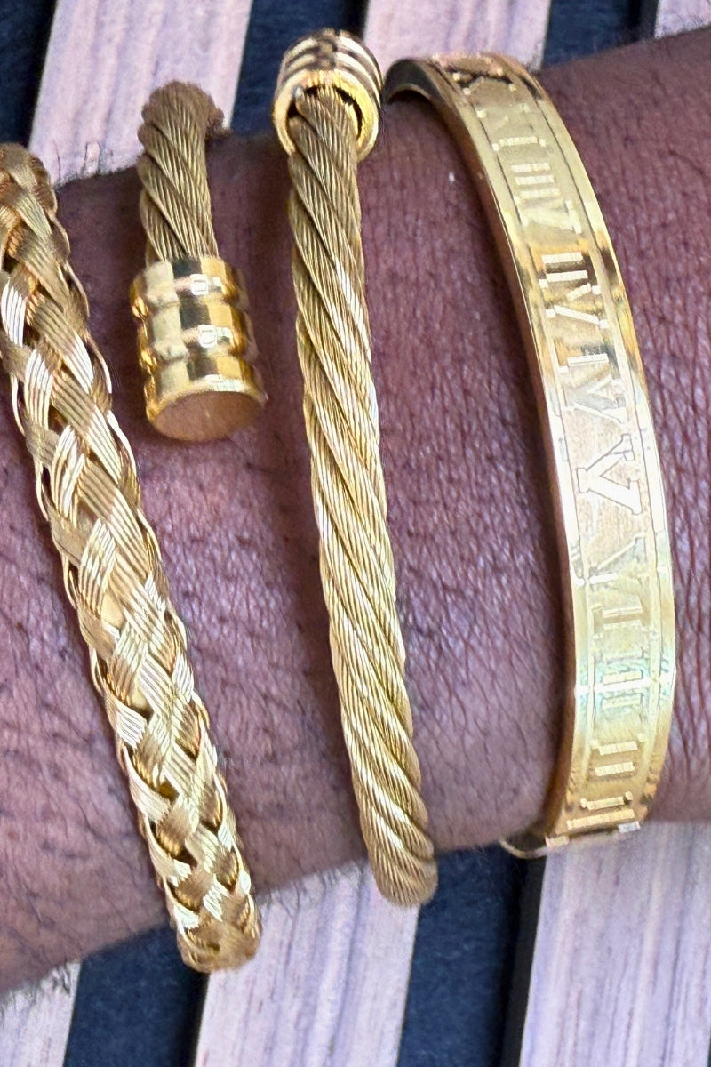 REGAL VALOR MEN'S BRACELET SET - GOLD