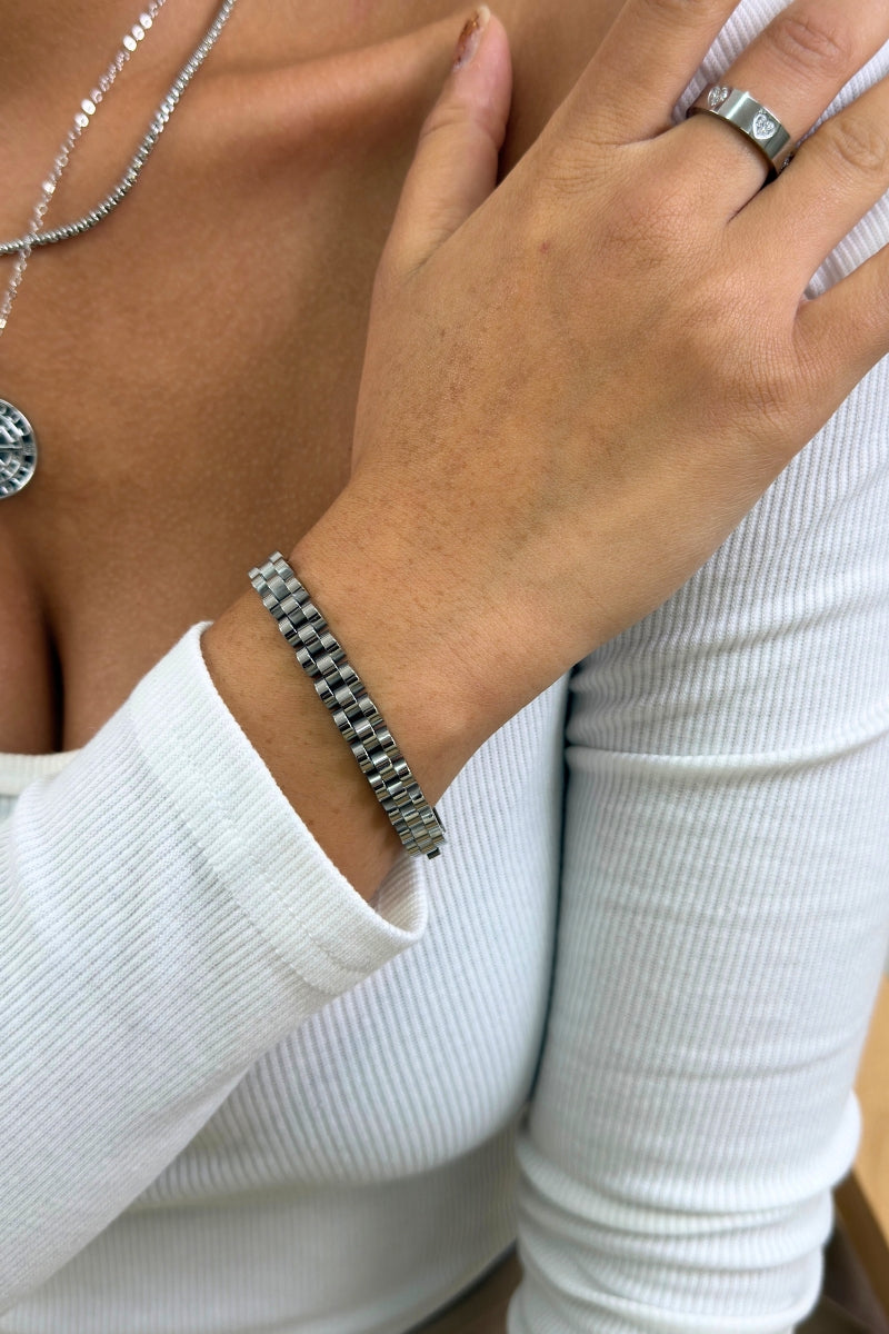 PARIS 8MM LINK BRACELET - SILVER