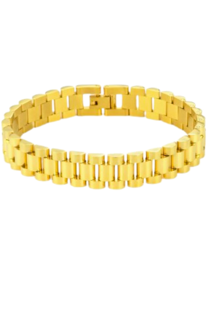 ROLEX LINK MEN BRACET - GOLD