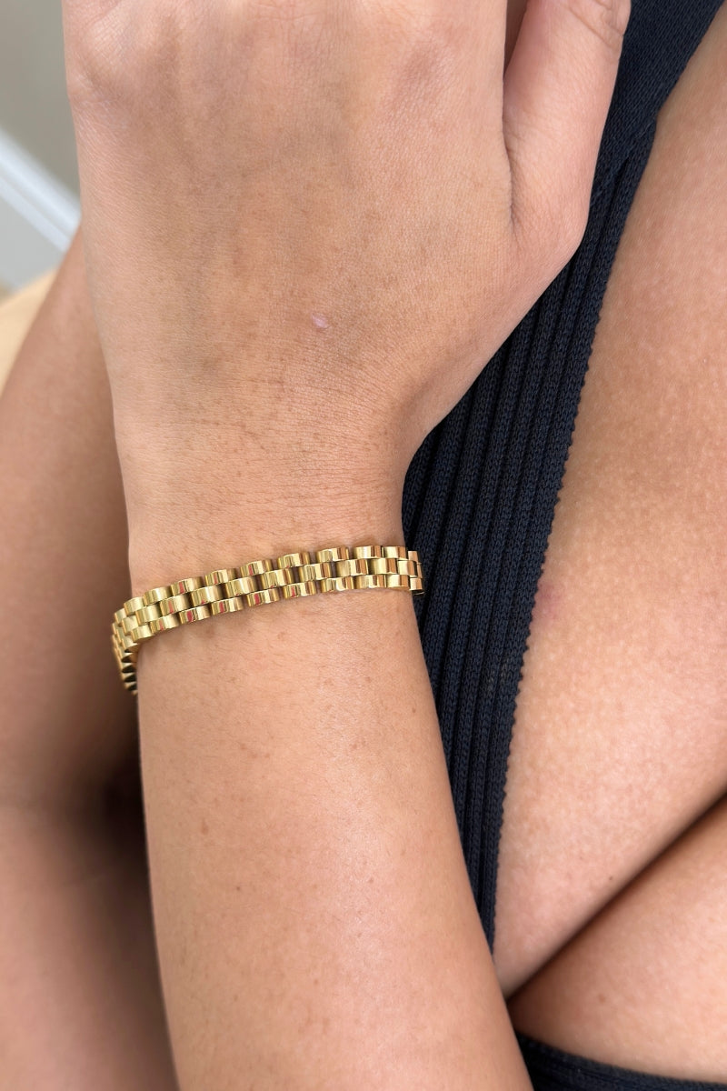 PARIS 8MM LINK BRACELET - GOLD