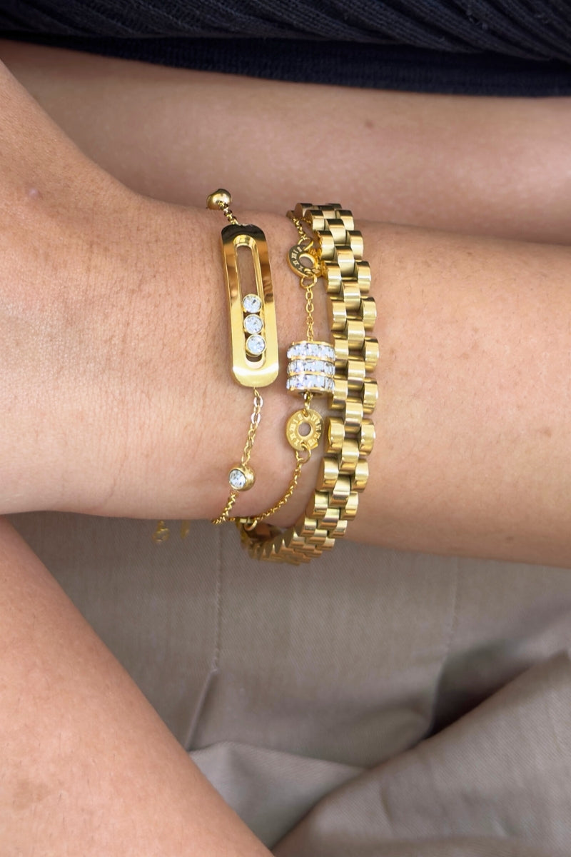PARIS 8MM LINK BRACELET - GOLD