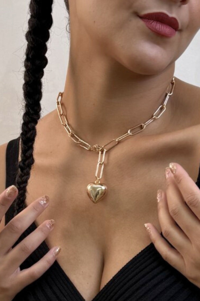 LOVE HEART LINK CHAIN