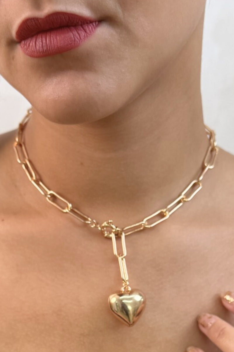 LOVE HEART LINK CHAIN