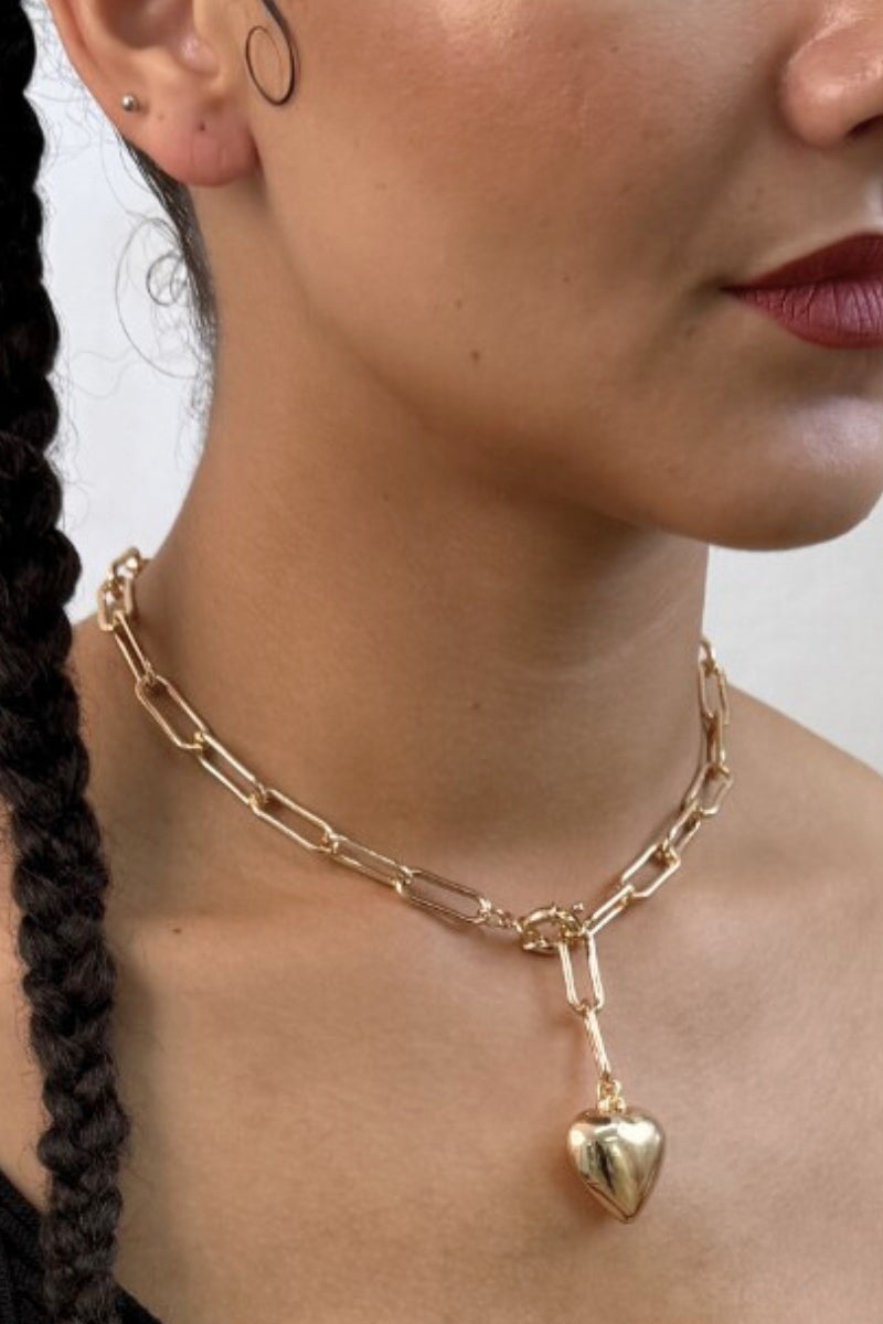 LOVE HEART LINK CHAIN