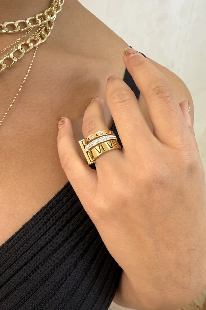 TRIO STACK RING - GOLD