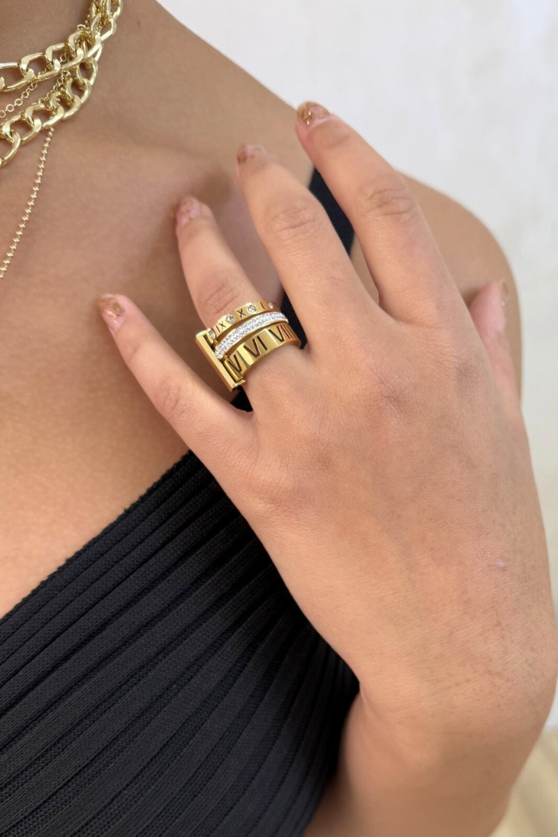 TRIO STACK RING - GOLD